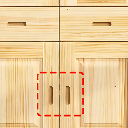 Bibliothèque de rangement antique en bois à 5 niveaux avec portes vitrées