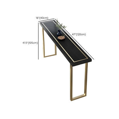 Tables de bar en pin noir glamour avec traîneau en fer doré