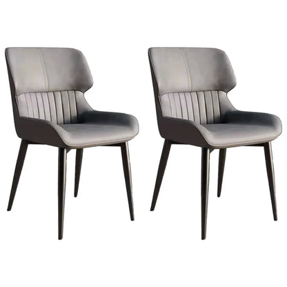 Chaise de salle à manger sans accoudoirs, dossier bas en cuir