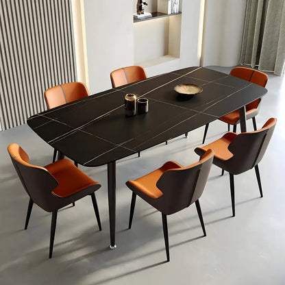 Chaise de salle à manger sans accoudoirs, dossier bas en cuir