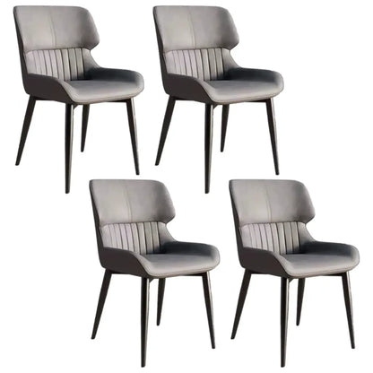 Chaise de salle à manger sans accoudoirs, dossier bas en cuir