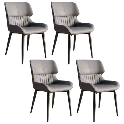 Chaise de salle à manger sans accoudoirs, dossier bas en cuir