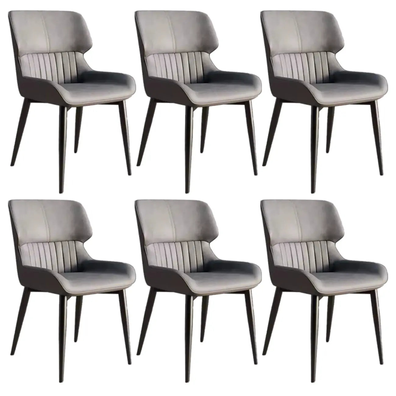 Chaise de salle à manger sans accoudoirs, dossier bas en cuir