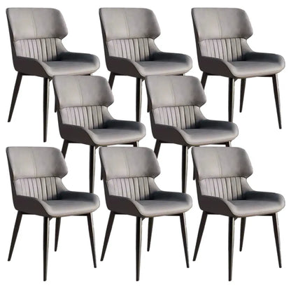 Chaise de salle à manger sans accoudoirs, dossier bas en cuir