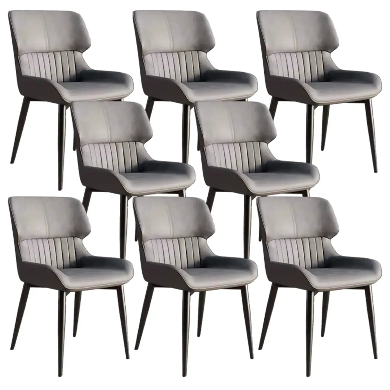 Chaise de salle à manger sans accoudoirs, dossier bas en cuir