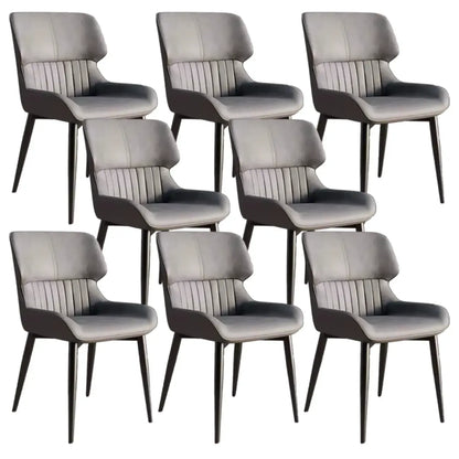 Chaise de salle à manger sans accoudoirs, dossier bas en cuir