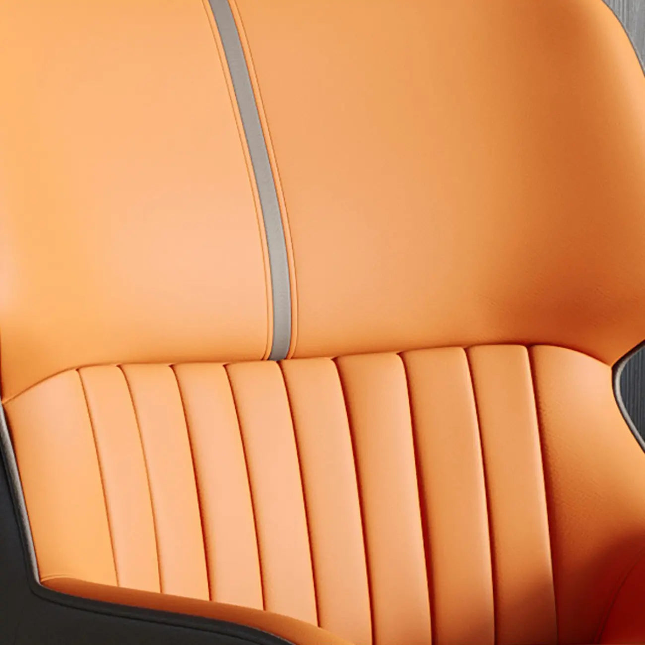 Chaise de salle à manger sans accoudoirs, dossier bas en cuir