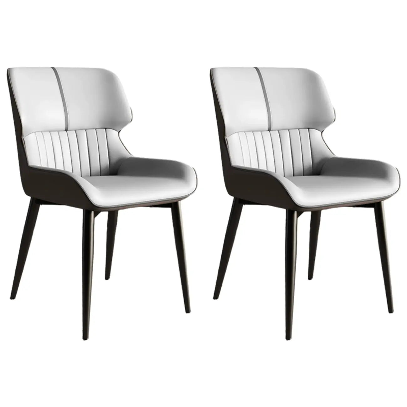 Chaise de salle à manger sans accoudoirs, dossier bas en cuir