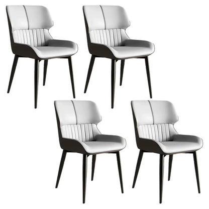 Chaise de salle à manger sans accoudoirs, dossier bas en cuir