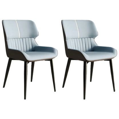 Chaise de salle à manger sans accoudoirs, dossier bas en cuir
