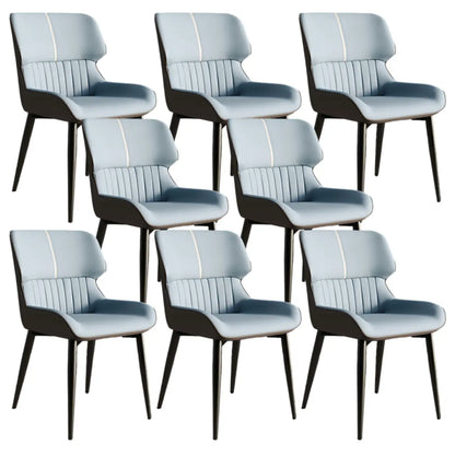 Chaise de salle à manger sans accoudoirs, dossier bas en cuir