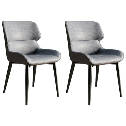 Chaise de salle à manger sans accoudoirs, dossier bas en cuir