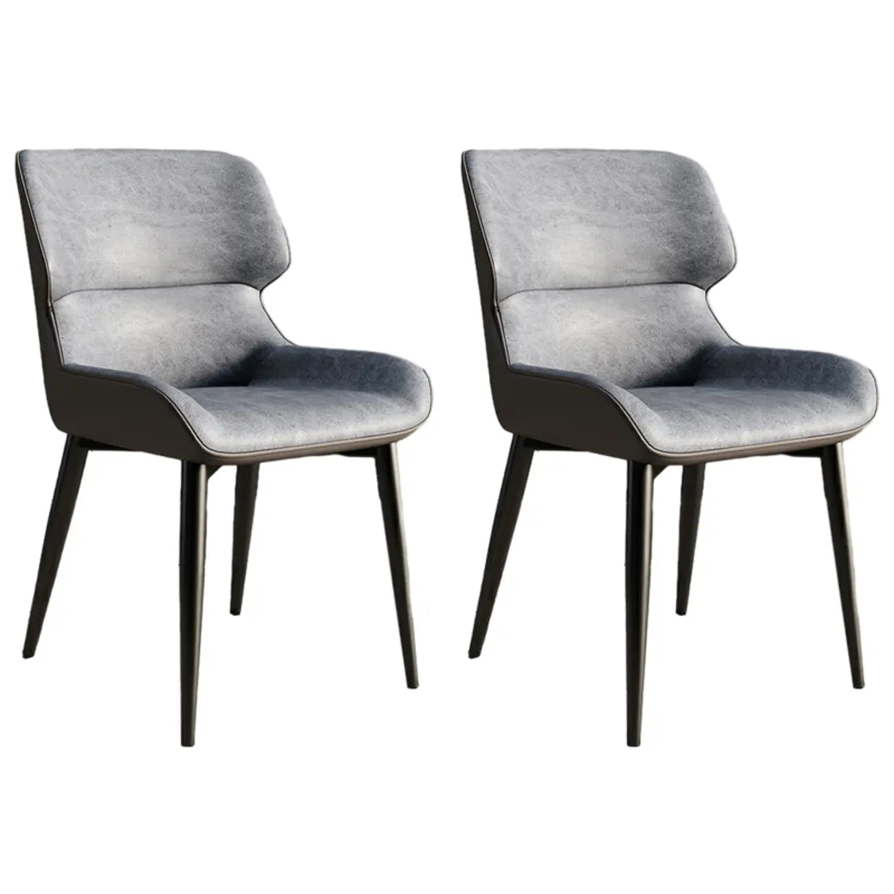 Chaise de salle à manger sans accoudoirs, dossier bas en cuir
