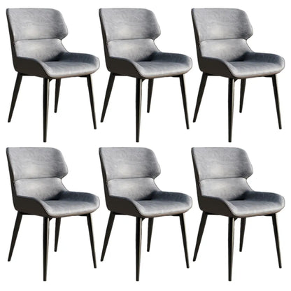 Chaise de salle à manger sans accoudoirs, dossier bas en cuir