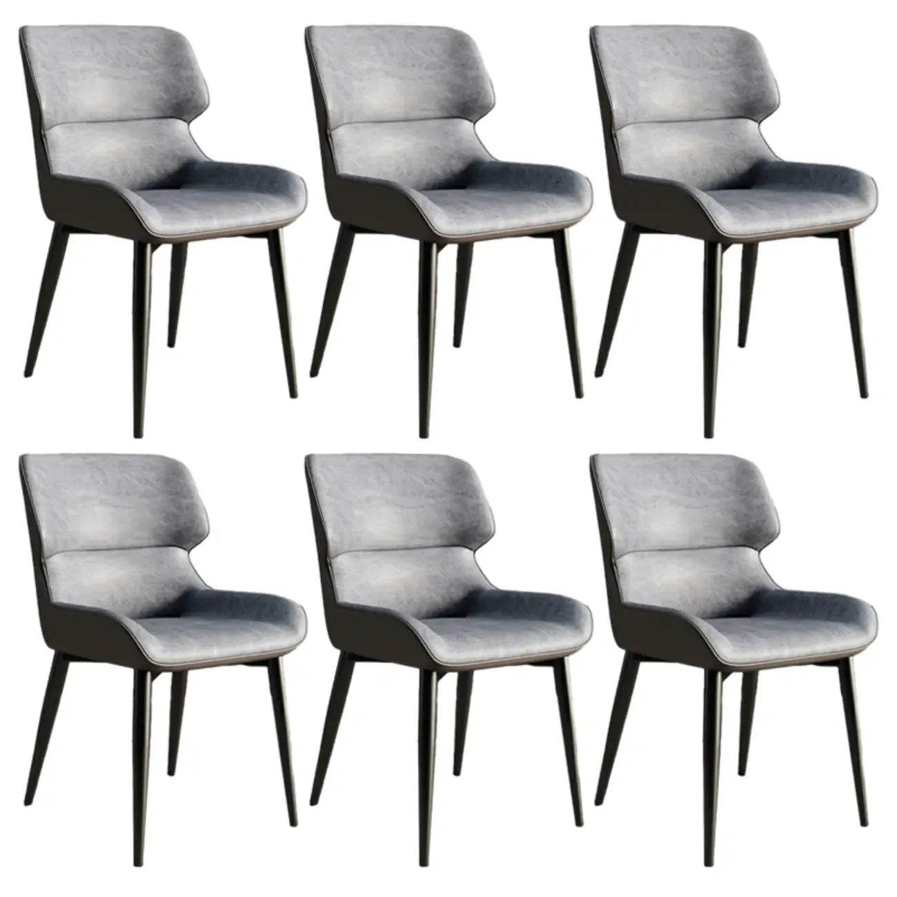 Chaise de salle à manger sans accoudoirs, dossier bas en cuir