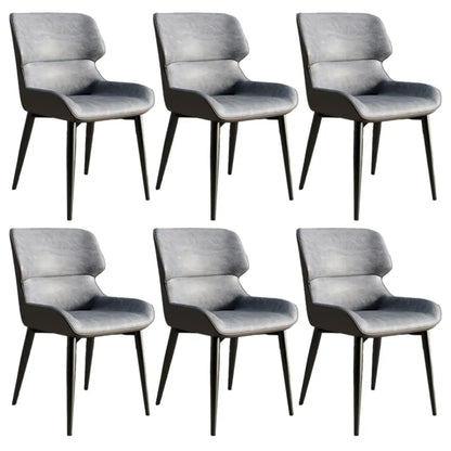 Chaise de salle à manger sans accoudoirs, dossier bas en cuir