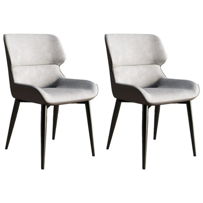 Chaise de salle à manger sans accoudoirs, dossier bas en cuir