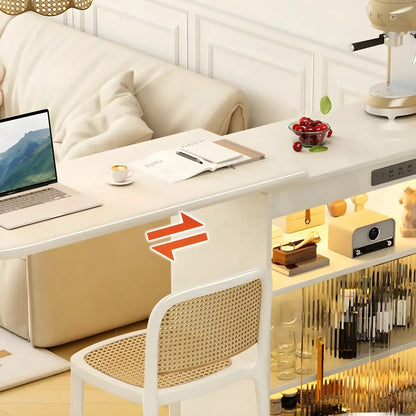 Tables de bar extensibles de rangement en chêne blanc scandinave