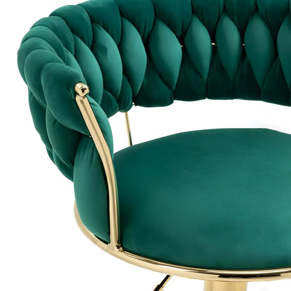 Tabouret de bar pivotant réglable à dossier bas et base dorée