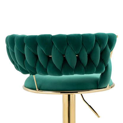 Tabouret de bar pivotant réglable à dossier bas et base dorée