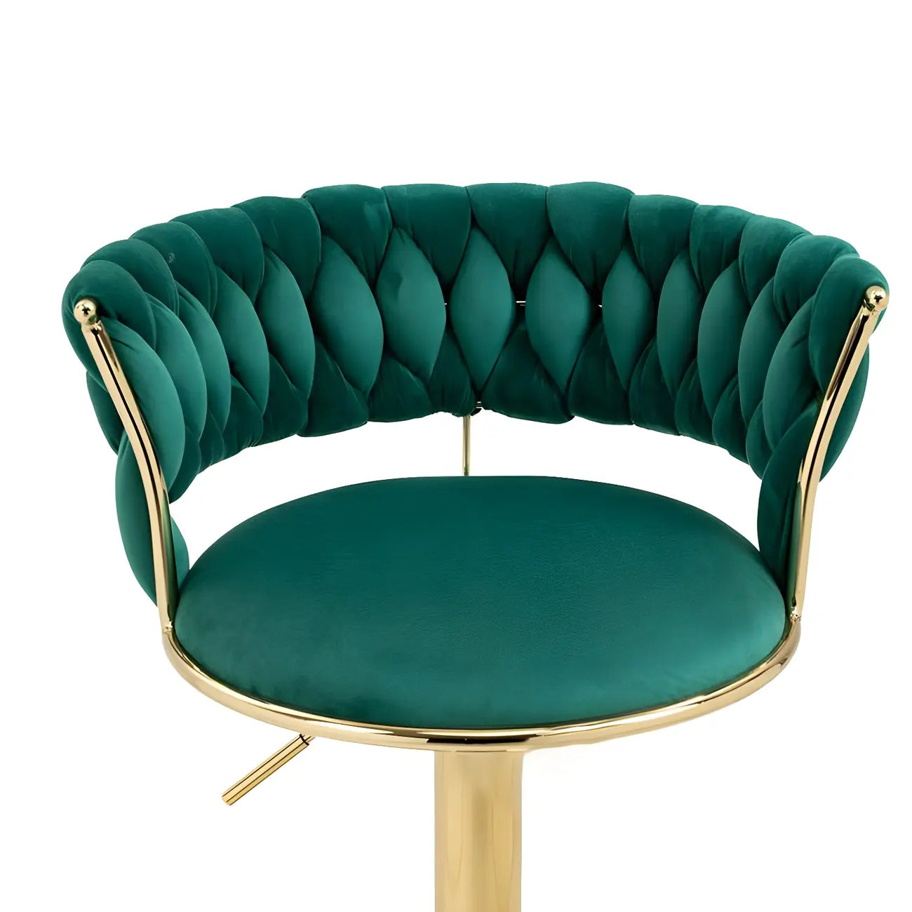 Tabouret de bar pivotant réglable à dossier bas et base dorée