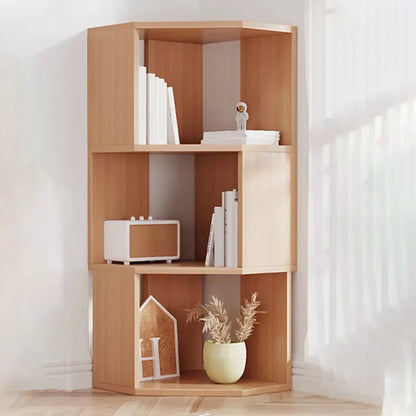 Bibliothèque d'angle haute en bois à 5 niveaux pour petits espaces