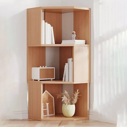 Bibliothèque d'angle haute en bois à 5 niveaux pour petits espaces