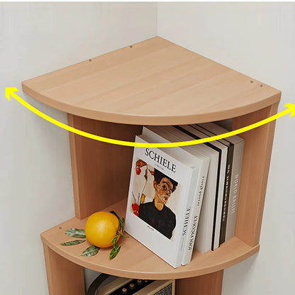 Bibliothèque d'angle haute en bois à 5 niveaux pour petits espaces