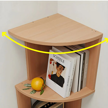 Bibliothèque d'angle haute en bois à 5 niveaux pour petits espaces