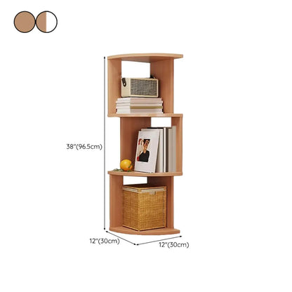 Bibliothèque d'angle haute en bois à 5 niveaux pour petits espaces