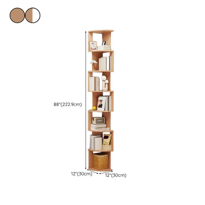 Bibliothèque d'angle haute en bois à 5 niveaux pour petits espaces