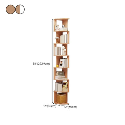 Bibliothèque d'angle haute en bois à 5 niveaux pour petits espaces
