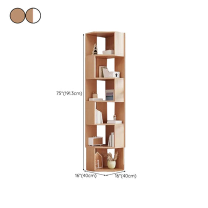 Bibliothèque d'angle haute en bois à 5 niveaux pour petits espaces