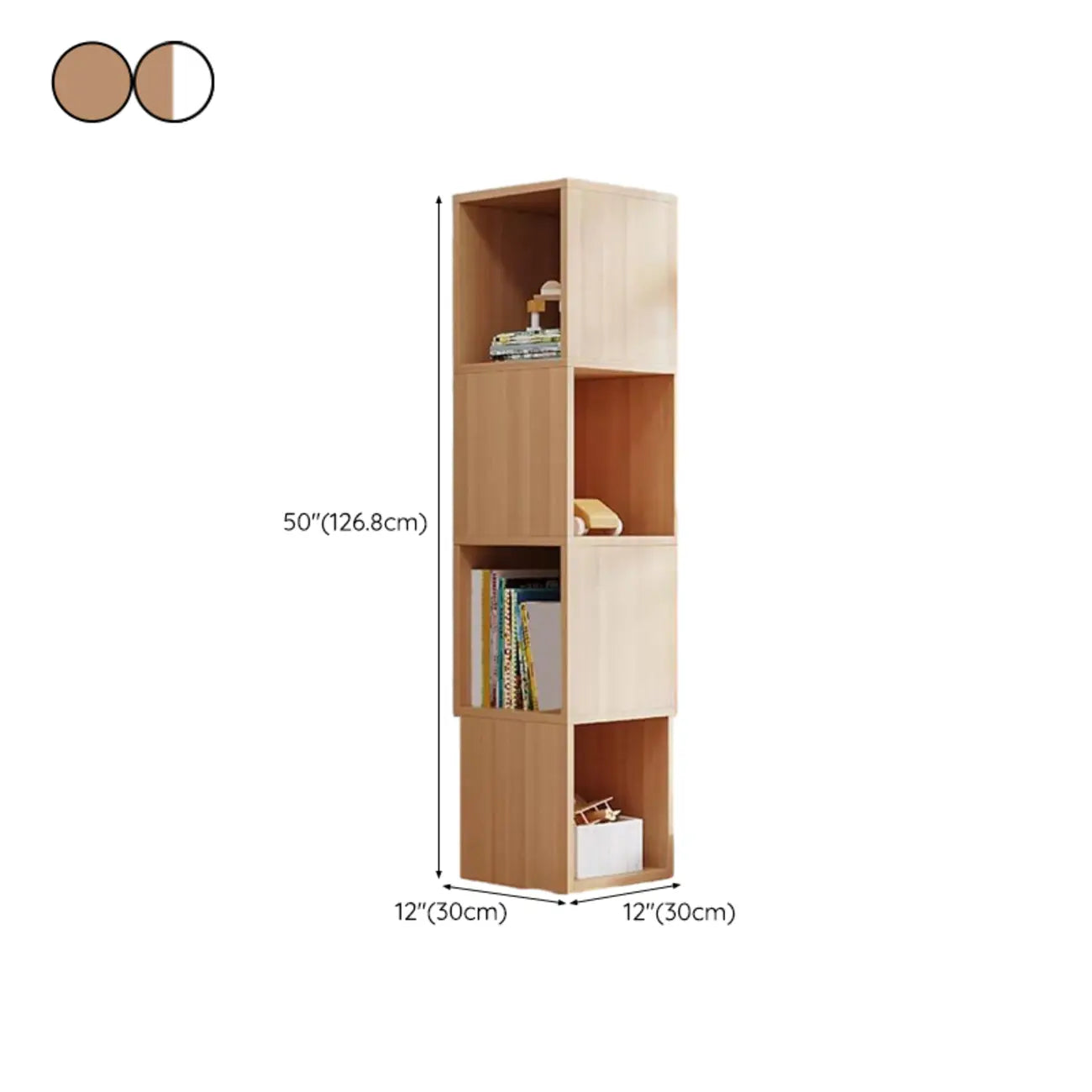 Bibliothèque d'angle haute en bois à 5 niveaux pour petits espaces