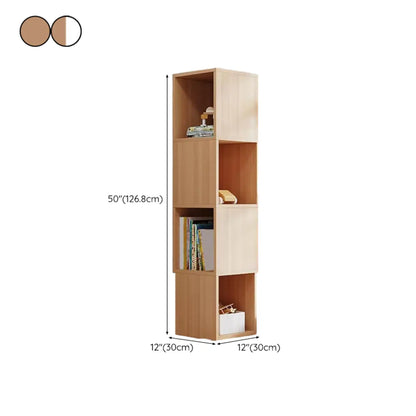 Bibliothèque d'angle haute en bois à 5 niveaux pour petits espaces