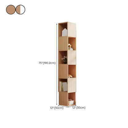 Bibliothèque d'angle haute en bois à 5 niveaux pour petits espaces