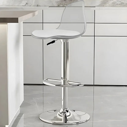Tabourets de bar pivotants modernes rembourrés en acrylique avec dossier