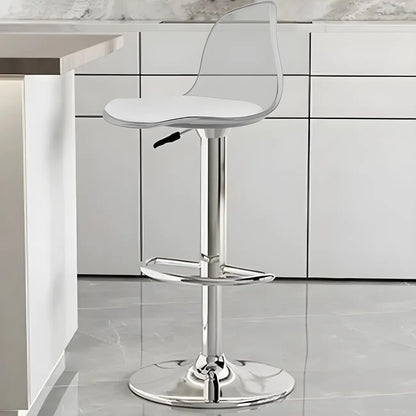 Tabourets de bar pivotants modernes rembourrés en acrylique avec dossier