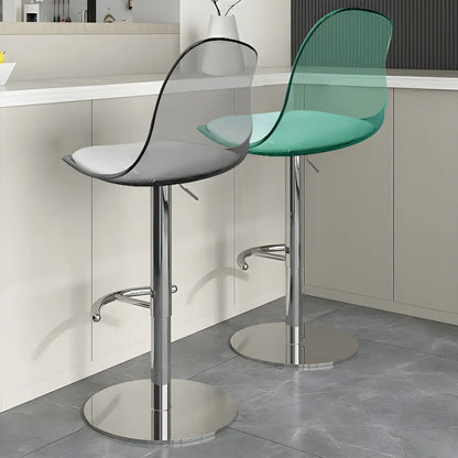 Tabourets de bar pivotants modernes rembourrés en acrylique avec dossier
