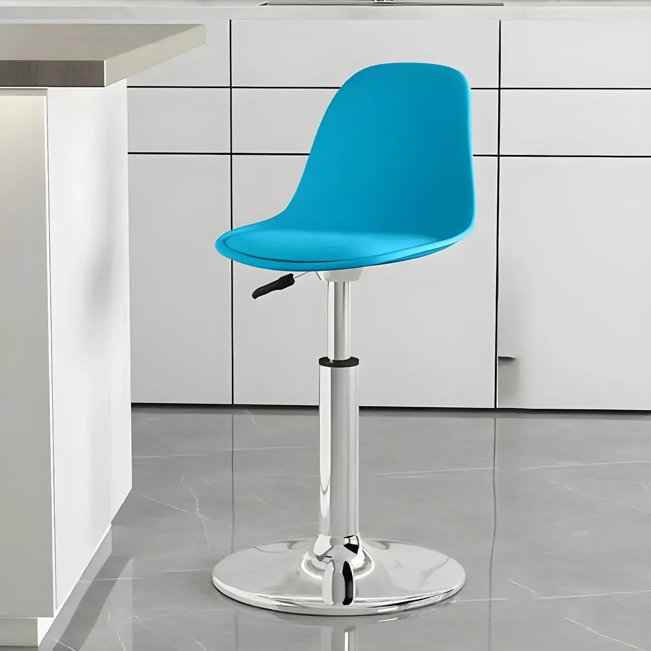 Tabourets de bar pivotants modernes rembourrés en acrylique avec dossier