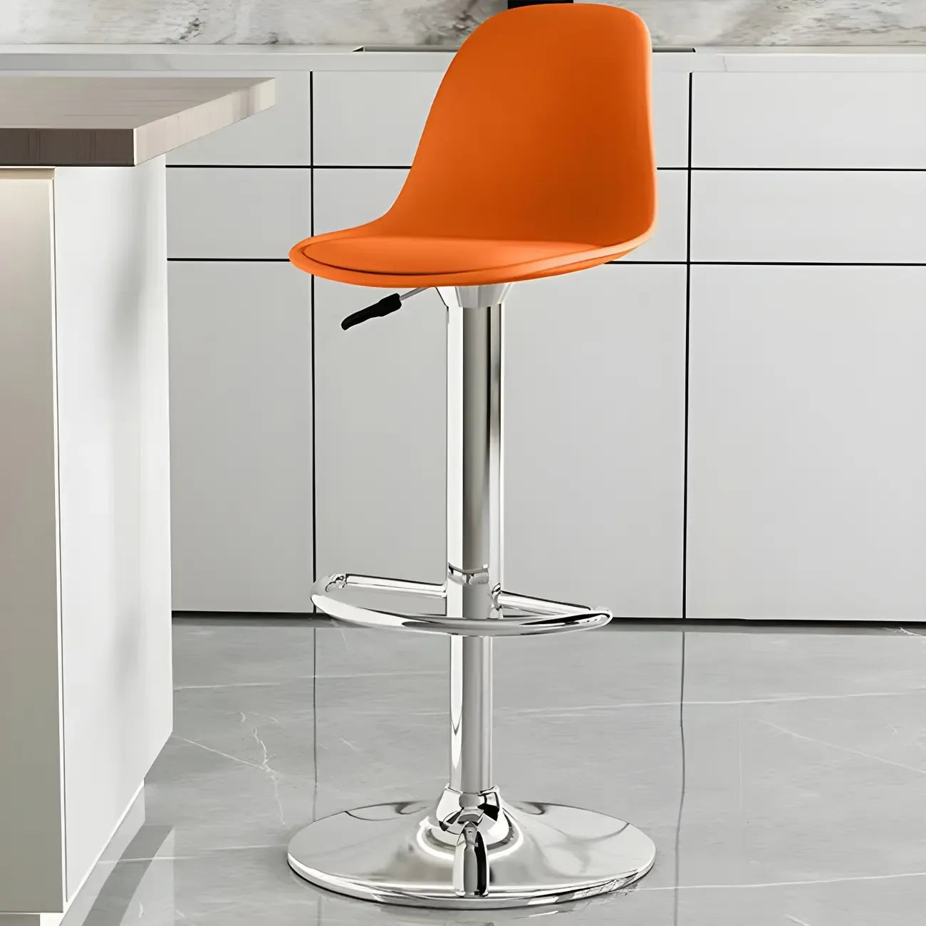 Tabourets de bar pivotants modernes rembourrés en acrylique avec dossier