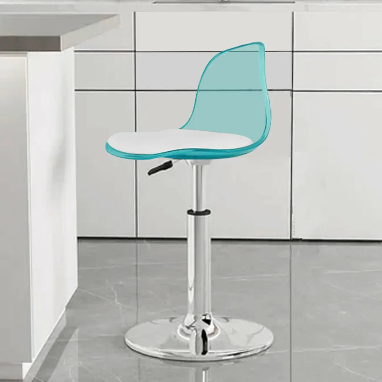 Tabourets de bar pivotants modernes rembourrés en acrylique avec dossier