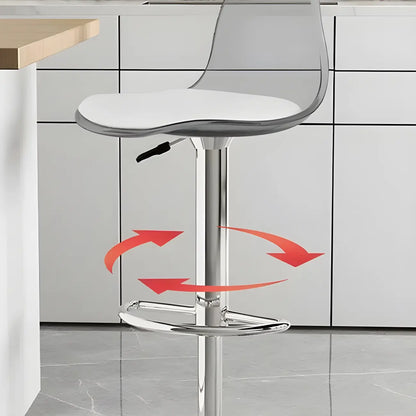 Tabourets de bar pivotants modernes rembourrés en acrylique avec dossier