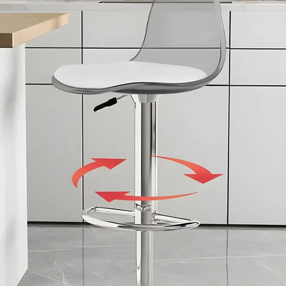Tabourets de bar pivotants modernes rembourrés en acrylique avec dossier