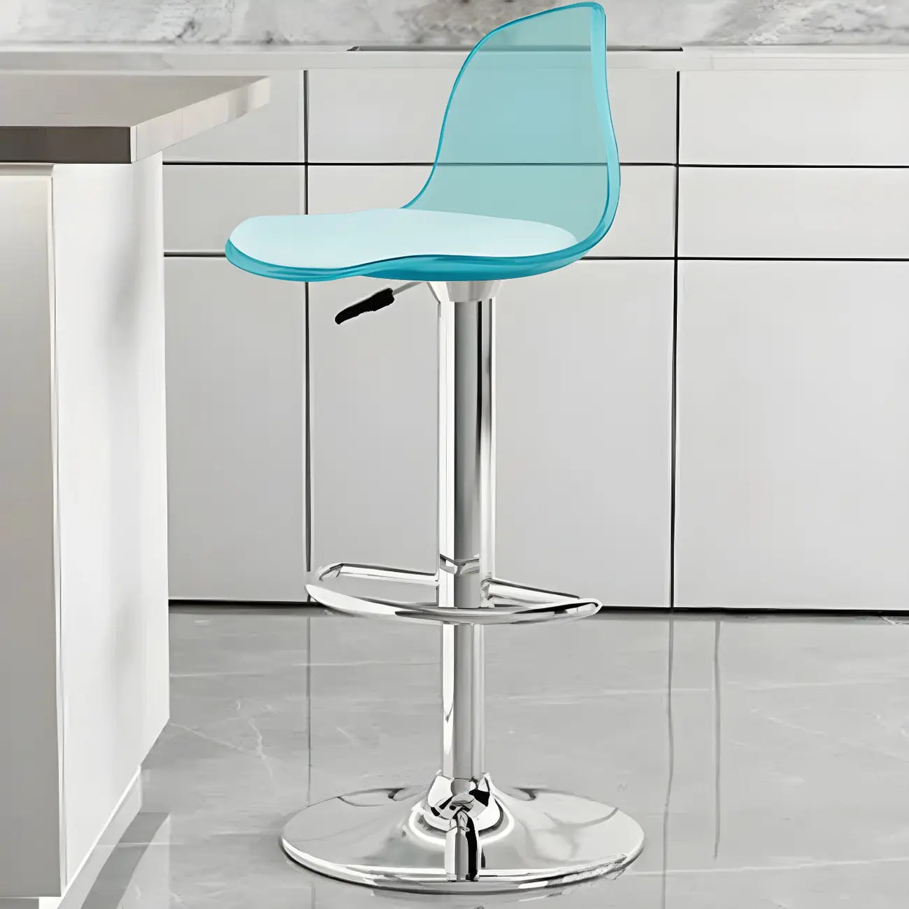 Tabourets de bar pivotants modernes rembourrés en acrylique avec dossier