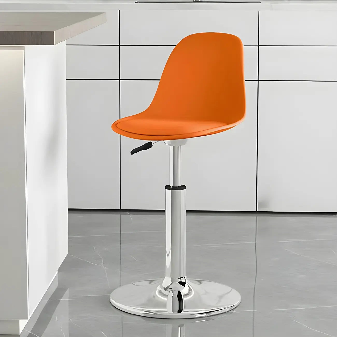 Tabourets de bar pivotants modernes rembourrés en acrylique avec dossier
