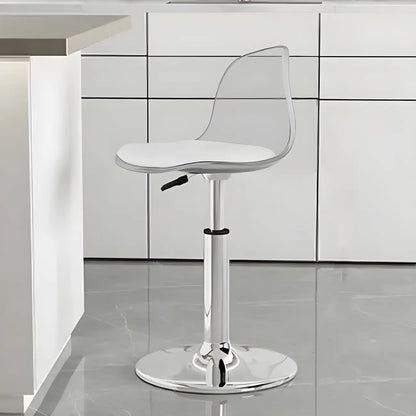 Tabourets de bar pivotants modernes rembourrés en acrylique avec dossier