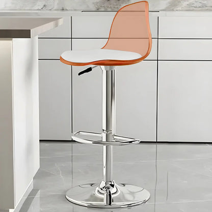Tabourets de bar pivotants modernes rembourrés en acrylique avec dossier
