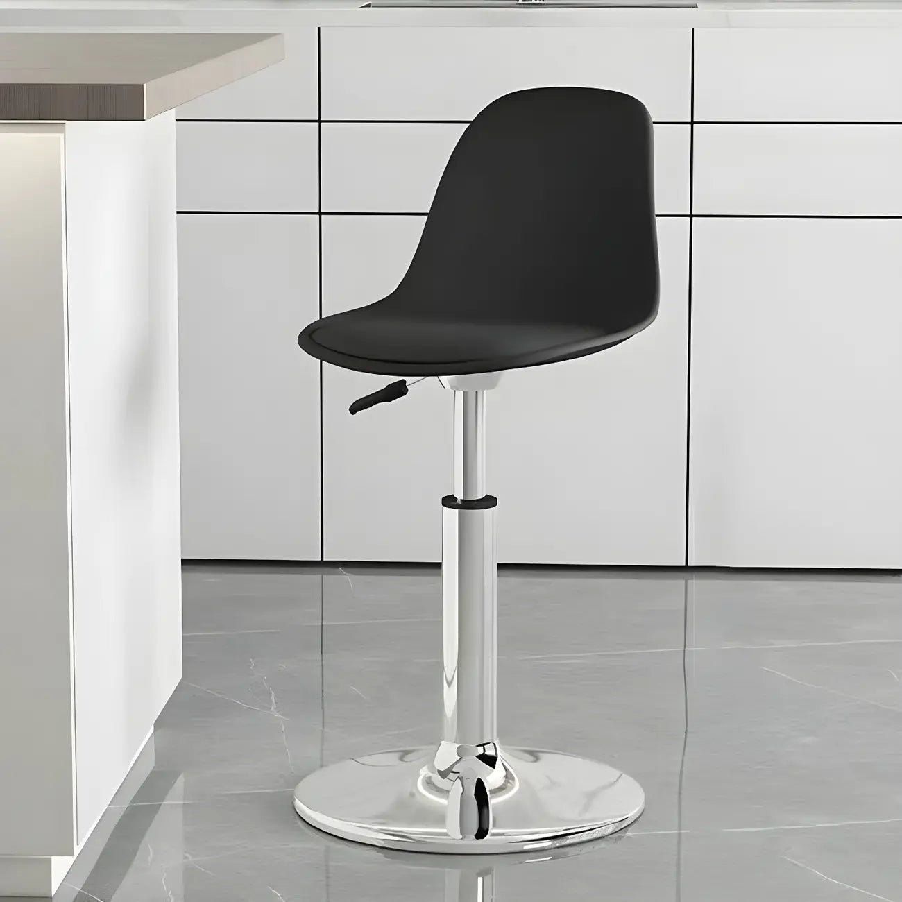 Tabourets de bar pivotants modernes rembourrés en acrylique avec dossier
