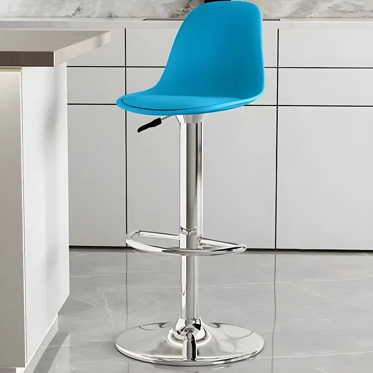 Tabourets de bar pivotants modernes rembourrés en acrylique avec dossier